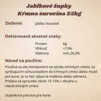 Jablčné úsušky 25kg pre kone